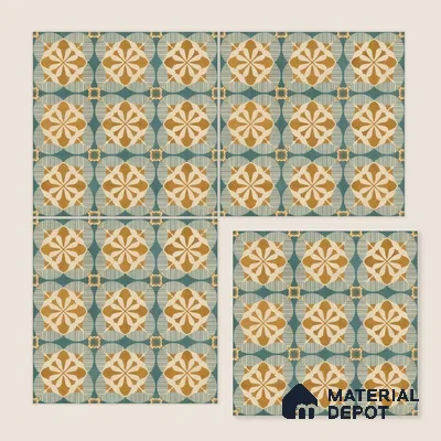 Moroccan Floor & Wall Tile TL 07313 Golden Lattice 1 ft x 1 ft Ceramic Matte Finish - 9 mm | Suitable For Kitchen, Bathroom, Dining Area | Please Expect a Slight Variation of Pattern