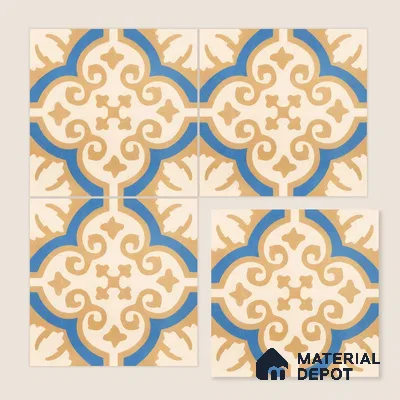 Moroccan Floor & Wall Tile TL 07315 Royal Dune 1 ft x 1 ft Ceramic Matte Finish - 9 mm | Suitable For Kitchen, Bathroom, Dining Area | Please Expect a Slight Variation of Pattern