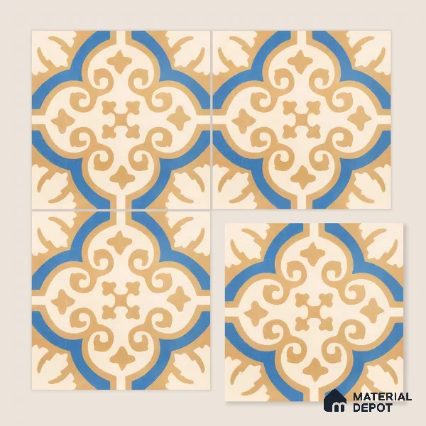 Moroccan Floor & Wall Tile TL 07315 Royal Dune 1 ft x 1 ft Ceramic Matte Finish - 9 mm | Suitable For Kitchen, Bathroom, Dining Area | Please Expect a Slight Variation of Pattern