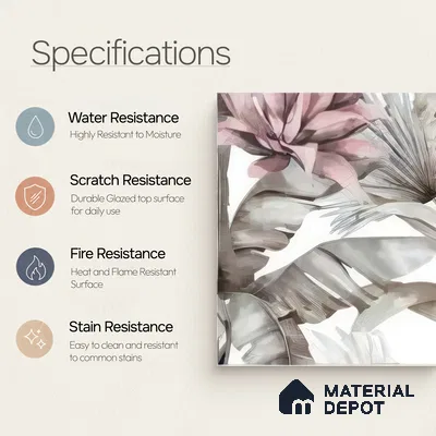 Moroccan Floor & Wall Tile TL 07324 Blush Breeze 1 ft x 1 ft Ceramic Matte Finish - 9 mm | Suitable For Kitchen, Bathroom, Dining Area | Please Expect a Slight Variation of Pattern