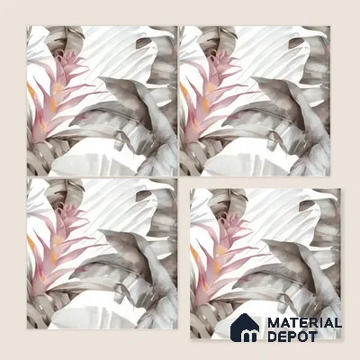 Moroccan Floor & Wall Tile TL 07324 B Muted Bloom 1 ft x 1 ft Ceramic Matte Finish - 9 mm | Suitable For Kitchen, Bathroom, Dining Area | Please Expect a Slight Variation of Pattern
