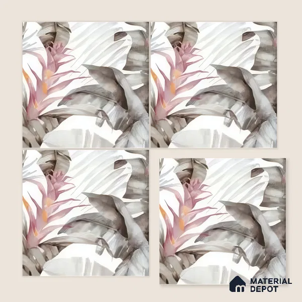 Moroccan Floor & Wall Tile TL 07324 B Muted Bloom 1 ft x 1 ft Ceramic Matte Finish - 9 mm | Suitable For Kitchen, Bathroom, Dining Area | Please Expect a Slight Variation of Pattern