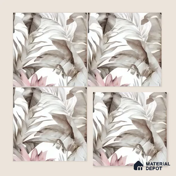 Moroccan Floor & Wall Tile TL 07324 C Petal Whisper 1 ft x 1 ft Ceramic Matte Finish - 9 mm | Suitable For Kitchen, Bathroom, Dining Area | Please Expect a Slight Variation of Pattern