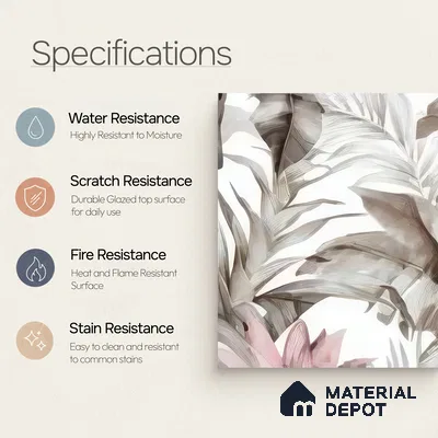 Moroccan Floor & Wall Tile TL 07324 C Petal Whisper 1 ft x 1 ft Ceramic Matte Finish - 9 mm | Suitable For Kitchen, Bathroom, Dining Area | Please Expect a Slight Variation of Pattern