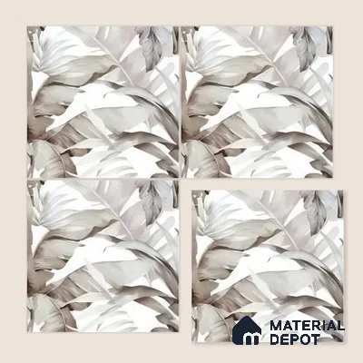Moroccan Floor & Wall Tile TL 07324 D Ash Flora 1 ft x 1 ft Ceramic Matte Finish - 9 mm | Suitable For Kitchen, Bathroom, Dining Area | Please Expect a Slight Variation of Pattern