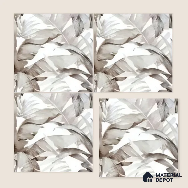 Moroccan Floor & Wall Tile TL 07324 D Ash Flora 1 ft x 1 ft Ceramic Matte Finish - 9 mm | Suitable For Kitchen, Bathroom, Dining Area | Please Expect a Slight Variation of Pattern