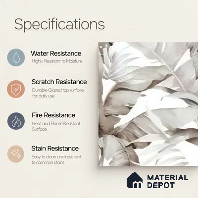 Moroccan Floor & Wall Tile TL 07324 D Ash Flora 1 ft x 1 ft Ceramic Matte Finish - 9 mm | Suitable For Kitchen, Bathroom, Dining Area | Please Expect a Slight Variation of Pattern