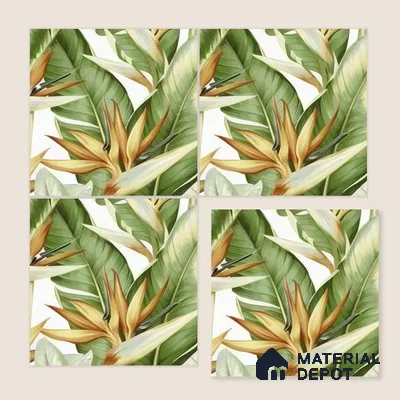 Moroccan Floor & Wall Tile TL 07325 Paradise Leaf 1 ft x 1 ft Ceramic Matte Finish - 9 mm | Suitable For Kitchen, Bathroom, Dining Area | Please Expect a Slight Variation of Pattern