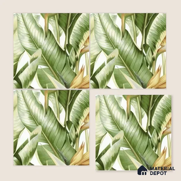 Moroccan Floor & Wall Tile TL 07325 C Jungle Flair 1 ft x 1 ft Ceramic Matte Finish - 9 mm | Suitable For Kitchen, Bathroom, Dining Area | Please Expect a Slight Variation of Pattern