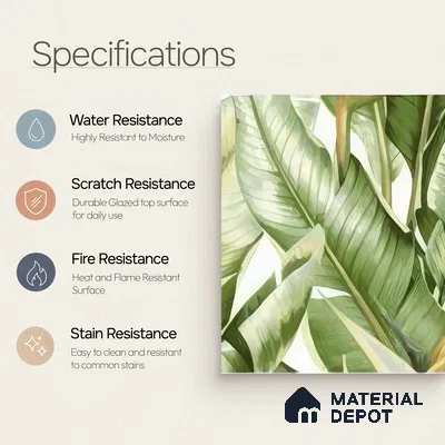 Moroccan Floor & Wall Tile TL 07325 C Jungle Flair 1 ft x 1 ft Ceramic Matte Finish - 9 mm | Suitable For Kitchen, Bathroom, Dining Area | Please Expect a Slight Variation of Pattern