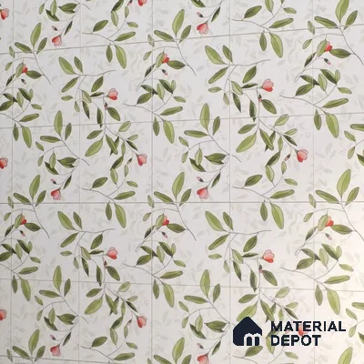 Moroccan Floor & Wall Tile TL 07326 B Spring Stem 1 ft x 1 ft Ceramic Matte Finish - 9 mm | Suitable For Kitchen, Bathroom, Dining Area | Please Expect a Slight Variation of Pattern
