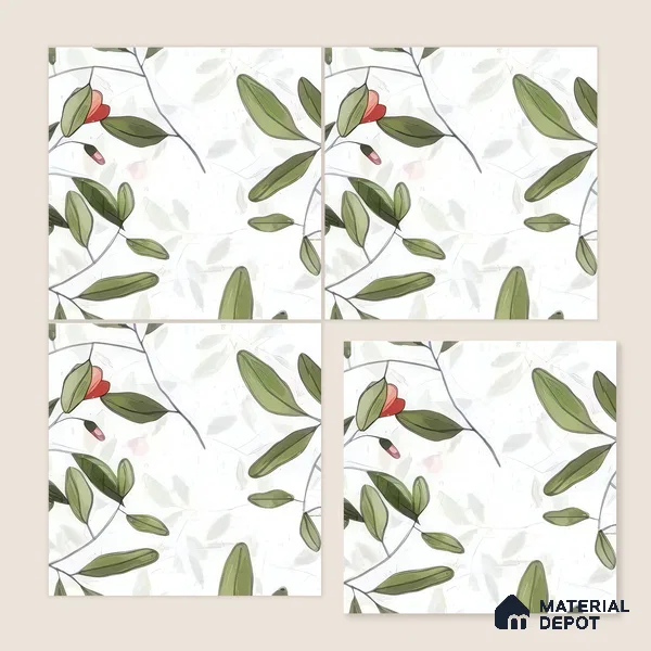 Moroccan Floor & Wall Tile TL 07326 C Petal Trail 1 ft x 1 ft Ceramic Matte Finish - 9 mm | Suitable For Kitchen, Bathroom, Dining Area | Please Expect a Slight Variation of Pattern