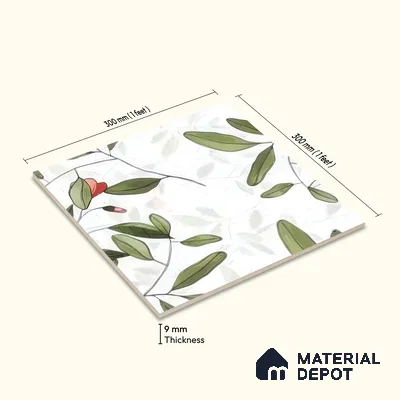Moroccan Floor & Wall Tile TL 07326 C Petal Trail 1 ft x 1 ft Ceramic Matte Finish - 9 mm | Suitable For Kitchen, Bathroom, Dining Area | Please Expect a Slight Variation of Pattern