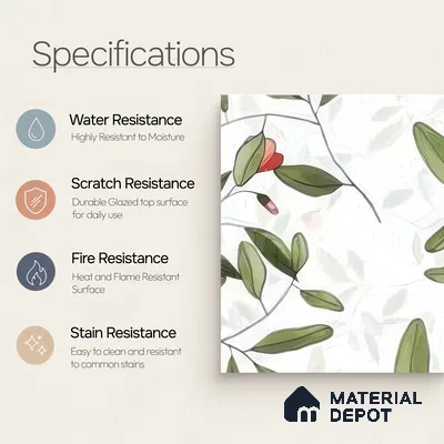 Moroccan Floor & Wall Tile TL 07326 C Petal Trail 1 ft x 1 ft Ceramic Matte Finish - 9 mm | Suitable For Kitchen, Bathroom, Dining Area | Please Expect a Slight Variation of Pattern