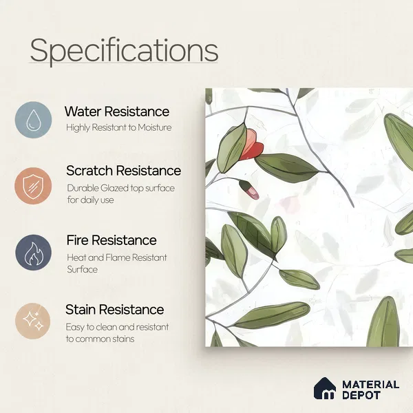 Moroccan Floor & Wall Tile TL 07326 C Petal Trail 1 ft x 1 ft Ceramic Matte Finish - 9 mm | Suitable For Kitchen, Bathroom, Dining Area | Please Expect a Slight Variation of Pattern