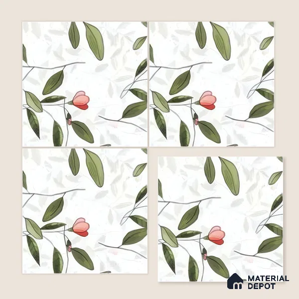 Moroccan Floor & Wall Tile TL 07326 D Soft Twig 1 ft x 1 ft Ceramic Matte Finish - 9 mm | Suitable For Kitchen, Bathroom, Dining Area | Please Expect a Slight Variation of Pattern