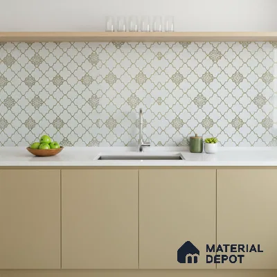Glass Highligter Wall Tile TL 07335 Noor Lattice 2 ft x 1 ft Glossy Finish Ceramic Tile - 9 mm | Suitable For Bathroom, Kitchen Backsplashes