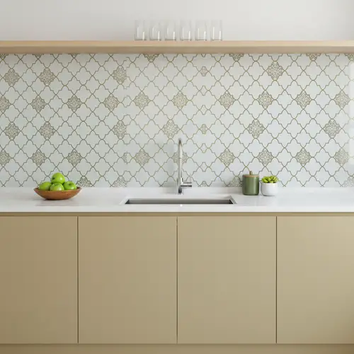 Glass Highligter Wall Tile TL 07335 Noor Lattice 2 ft x 1 ft Glossy Finish Ceramic Tile - 9 mm | Suitable For Bathroom, Kitchen Backsplashes