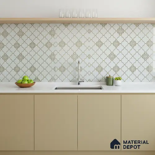 Glass Highligter Wall Tile TL 07335 Noor Lattice 2 ft x 1 ft Glossy Finish Ceramic Tile - 9 mm | Suitable For Bathroom, Kitchen Backsplashes