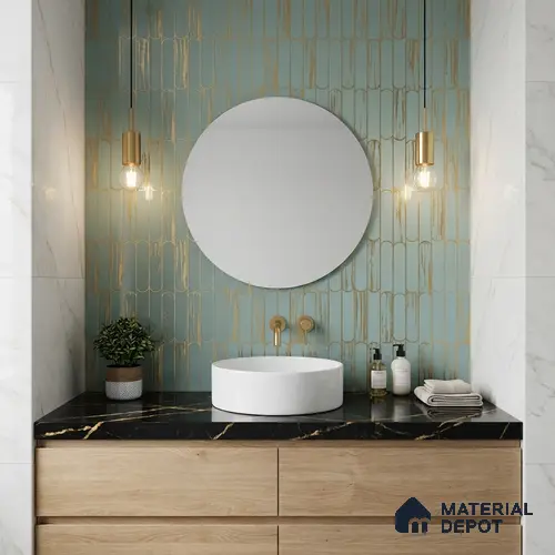 Glass Highligter Wall Tile TL 07344 Mint Capsule 2 ft x 1 ft Glossy Finish Ceramic Tile - 9 mm | Suitable For Bathroom, Kitchen Backsplashes