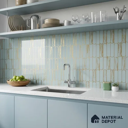 Glass Highligter Wall Tile TL 07344 Mint Capsule 2 ft x 1 ft Glossy Finish Ceramic Tile - 9 mm | Suitable For Bathroom, Kitchen Backsplashes
