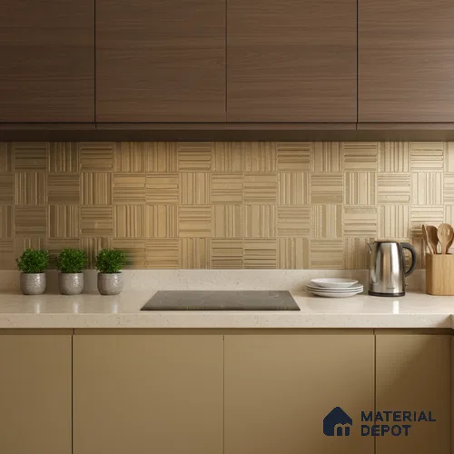 Glass Highligter Wall Tile TL 07357 Golden Barcode 2 ft x 1 ft Matte Finish Ceramic Tile - 9 mm | Suitable For Bathroom, Kitchen Backsplashes