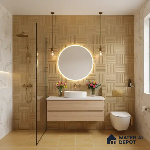 Glass Highligter Wall Tile TL 07357 Golden Barcode 2 ft x 1 ft Matte Finish Ceramic Tile - 9 mm | Suitable For Bathroom, Kitchen Backsplashes