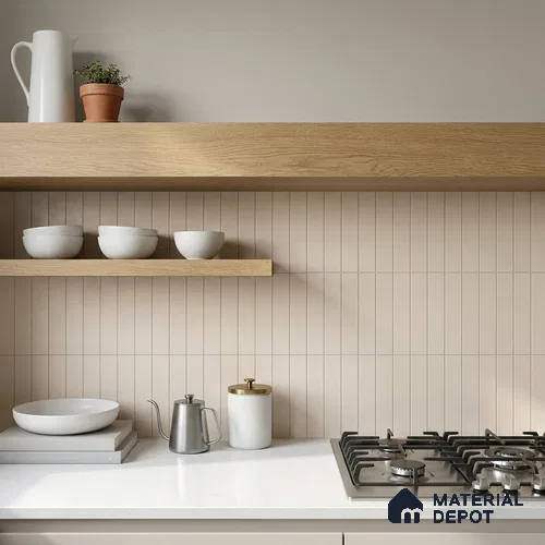 Subway Matte Finish Beige Vitrified Wall Tile | TL 07363 B 12 inch x 3 inch - 8.5 mm | Suitable For Bathroom, Kitchen Backsplash & Restaurant