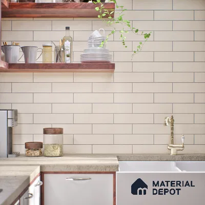 Subway Matte Finish Beige Vitrified Wall Tile | TL 07363 B 12 inch x 3 inch - 8.5 mm | Suitable For Bathroom, Kitchen Backsplash & Restaurant
