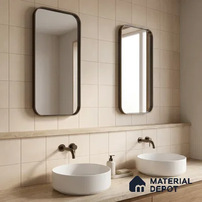 Subway Wall & Floor Tile TL 07363 Trend Ivory 200 mm x 200 mm Matte Finish Vitrified Tile - 8 mm | 4 Random Design | Suitable For living Room, Bedroom, Kitchen | Please Expect a Slight Variation of Pattern (Sample)