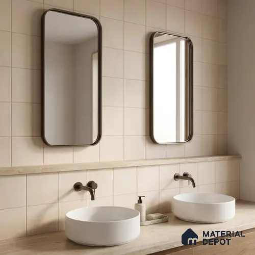 Subway Wall & Floor Tile TL 07363 Trend Ivory 200 mm x 200 mm Matte Finish Vitrified Tile - 8 mm | 4 Random Design | Suitable For living Room, Bedroom, Kitchen | Please Expect a Slight Variation of Pattern