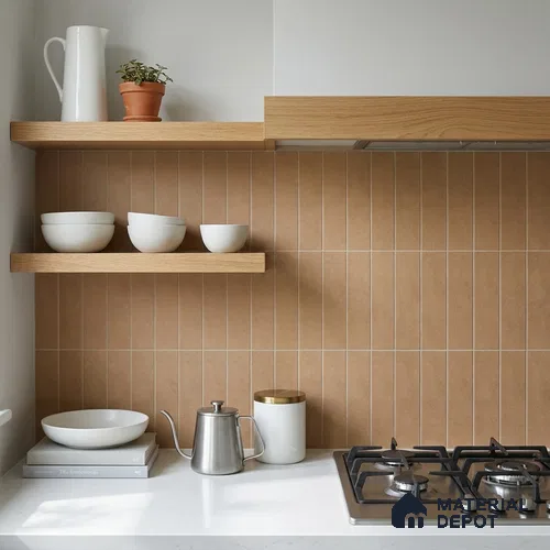 Subway Matte Finish Gold Vitrified Wall Tile | TL 07364 B 12 inch x 3 inch - 8.5 mm | Suitable For Bathroom, Kitchen Backsplash & Restaurant