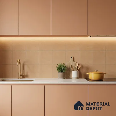 Subway Wall & Floor Tile TL 07364 Trend Gold 200 mm x 200 mm Matte Finish Vitrified Tile - 8 mm | 4 Random Design | Suitable For living Room, Bedroom, Kitchen | Please Expect a Slight Variation of Pattern (Sample)