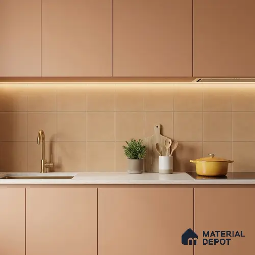 Subway Wall & Floor Tile TL 07364 Trend Gold 200 mm x 200 mm Matte Finish Vitrified Tile - 8 mm | 4 Random Design | Suitable For living Room, Bedroom, Kitchen | Please Expect a Slight Variation of Pattern