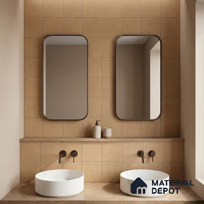 Subway Wall & Floor Tile TL 07364 Trend Gold 200 mm x 200 mm Matte Finish Vitrified Tile - 8 mm | 4 Random Design | Suitable For living Room, Bedroom, Kitchen | Please Expect a Slight Variation of Pattern (Sample)