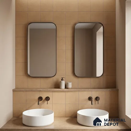 Subway Wall & Floor Tile TL 07364 Trend Gold 200 mm x 200 mm Matte Finish Vitrified Tile - 8 mm | 4 Random Design | Suitable For living Room, Bedroom, Kitchen | Please Expect a Slight Variation of Pattern