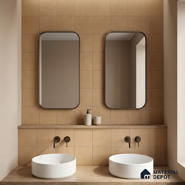 Subway Wall & Floor Tile TL 07364 Trend Gold 200 mm x 200 mm Matte Finish Vitrified Tile - 8 mm | 4 Random Design | Suitable For living Room, Bedroom, Kitchen | Please Expect a Slight Variation of Pattern (Sample)