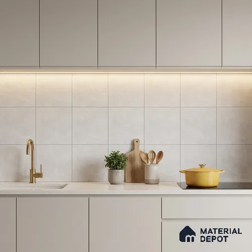 Subway Wall & Floor Tile TL 07366 Trend White 200 mm x 200 mm Matte Finish Vitrified Tile - 8 mm | 4 Random Design | Suitable For living Room, Bedroom, Kitchen | Please Expect a Slight Variation of Pattern