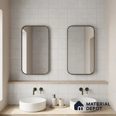 Subway Wall & Floor Tile TL 07366 Trend White 200 mm x 200 mm Matte Finish Vitrified Tile - 8 mm | 4 Random Design | Suitable For Kitchen, Bathroom, Dining Area | Please Expect a Slight Variation of Pattern