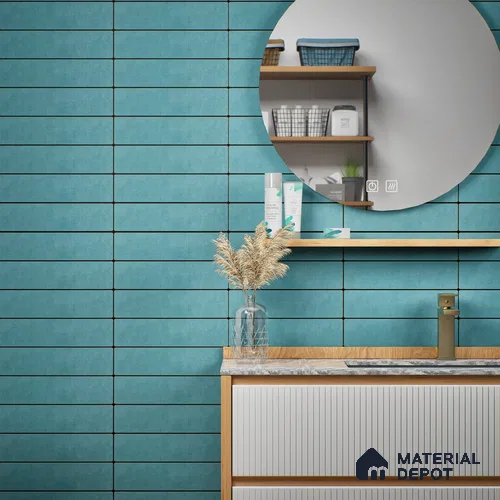 Subway Matte Finish Green Vitrified Wall Tile | TL 07367 B 12 inch x 3 inch - 8.5 mm | Suitable For Bathroom, Kitchen Backsplash & Restaurant