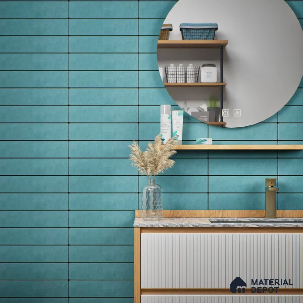 Subway Matte Finish Green Vitrified Wall Tile | TL 07367 B 12 inch x 3 inch - 8.5 mm | Suitable For Bathroom, Kitchen Backsplash & Restaurant