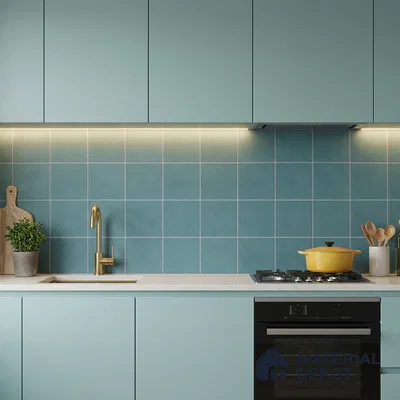 Subway Wall & Floor Tile TL 07367 Trend Mint 200 mm x 200 mm Matte Finish Vitrified Tile - 8 mm | 4 Random Design | Suitable For living Room, Bedroom, Kitchen | Please Expect a Slight Variation of Pattern (Sample)