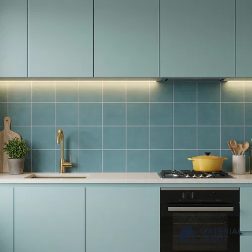 Subway Wall & Floor Tile TL 07367 Trend Mint 200 mm x 200 mm Matte Finish Vitrified Tile - 8 mm | 4 Random Design | Suitable For Kitchen, Bathroom, Balcony | Please Expect a Slight Variation of Pattern