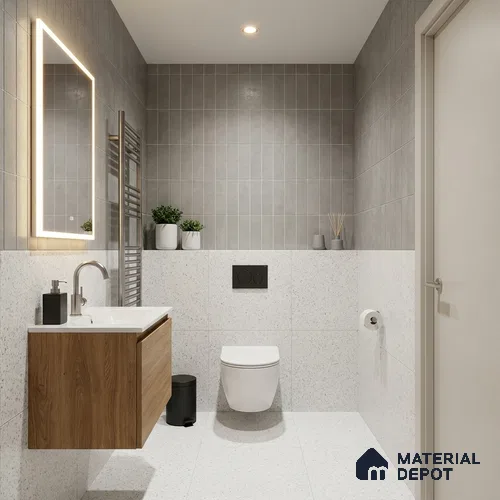 Subway Matte Finish Silver Vitrified Wall Tile | TL 07368 B 12 inch x 3 inch - 8.5 mm | Suitable For Bathroom, Kitchen Backsplash & Restaurant