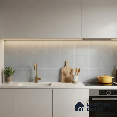 Subway Wall & Floor Tile TL 07368 Trend Silver 200 mm x 200 mm Matte Finish Vitrified Tile - 8 mm | 4 Random Design | Suitable For living Room, Bedroom, Kitchen | Please Expect a Slight Variation of Pattern (Sample)