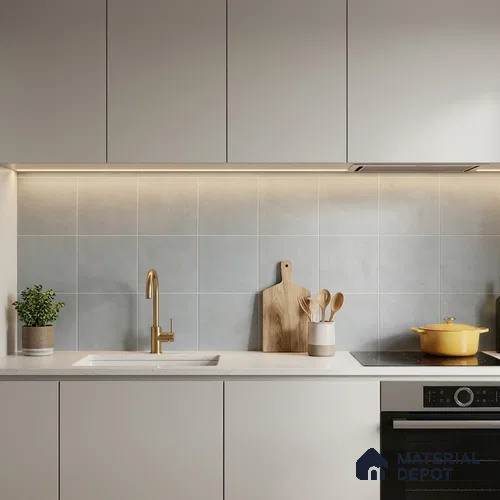 Subway Wall & Floor Tile TL 07368 Trend Silver 200 mm x 200 mm Matte Finish Vitrified Tile - 8 mm | 4 Random Design | Suitable For living Room, Bedroom, Kitchen | Please Expect a Slight Variation of Pattern