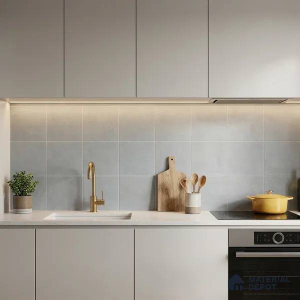 Subway Wall & Floor Tile TL 07368 Trend Silver 200 mm x 200 mm Matte Finish Vitrified Tile - 8 mm | 4 Random Design | Suitable For living Room, Bedroom, Kitchen | Please Expect a Slight Variation of Pattern (Sample)