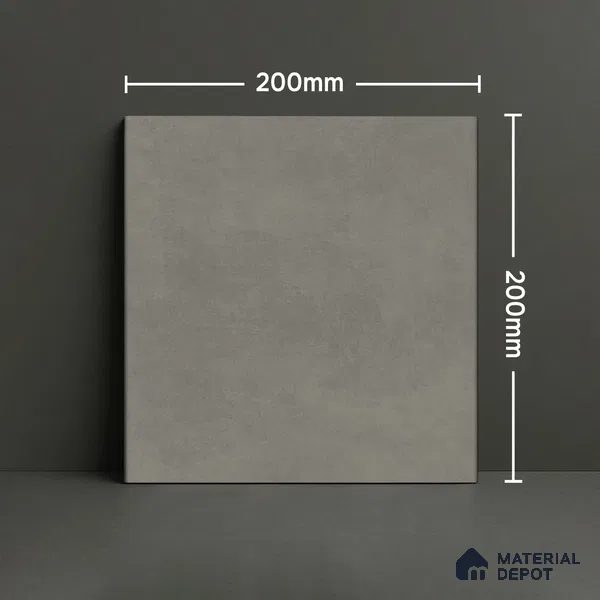 Subway Wall & Floor Matte Finish Grey Vitrified Tile | TL 07369 8 inch x 8 inch - 8 mm | Suitable For Bathroom, Kitchen Backsplash & Restaurant