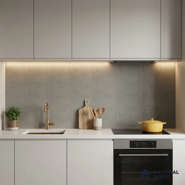 Subway Wall & Floor Tile TL 07369 Trend Moon Grey 200 mm x 200 mm Matte Finish Vitrified Tile - 8 mm | 4 Random Design | Suitable For living Room, Bedroom, Kitchen | Please Expect a Slight Variation of Pattern (Sample)