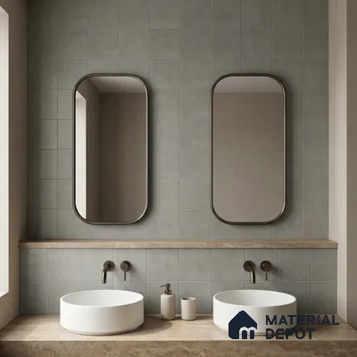 Subway Wall & Floor Tile TL 07369 Trend Moon Grey 200 mm x 200 mm Matte Finish Vitrified Tile - 8 mm | 4 Random Design | Suitable For living Room, Bedroom, Kitchen | Please Expect a Slight Variation of Pattern (Sample)